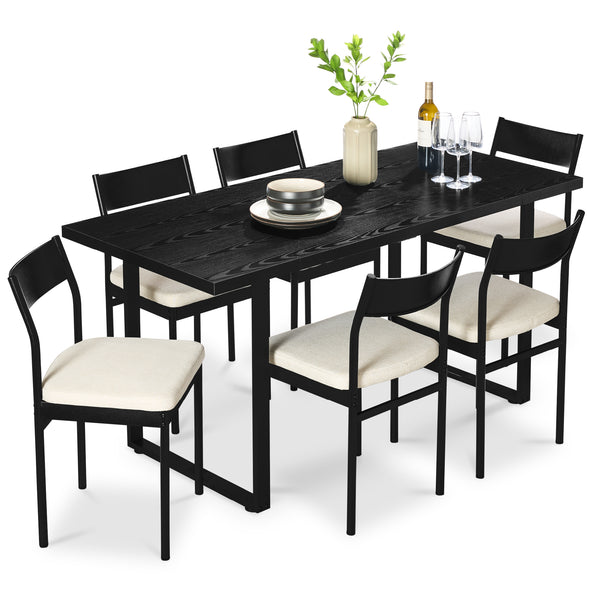 best choice 7-Piece Modern Dining Set Kitchen Table w/ 6 Chairs Metal Frame best choice 7-Piece Modern Dining Set Kitchen Table w/ 6 Chairs Metal Frame