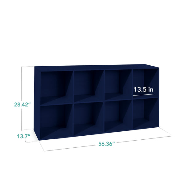 Best Choice 8-Cube Bookshelf 13.5in Storage Display W/ Removable Panels Customizable