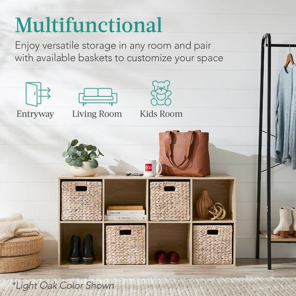 Best Choice 8-Cube Bookshelf 13.5in Storage Display W/ Removable Panels Customizable