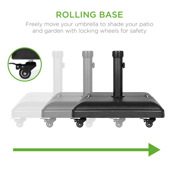 Best Choice 81lb. Heavy Duty Concrete Umbrella Base Stand W/ Wheels