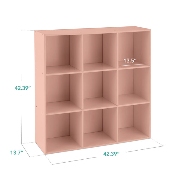 Best Choice 9-Cube Bookshelf 13.5in Storage Display W/ Removable Panels Customizable