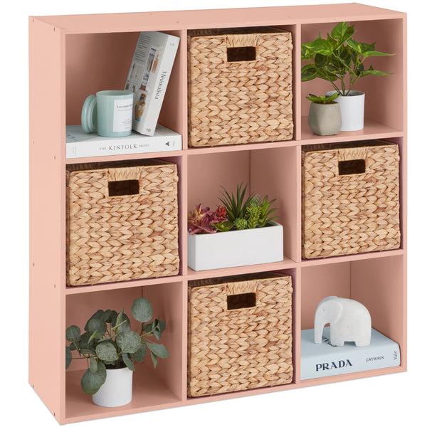 best choice 9-Cube Bookshelf 13.5in Storage Display w/ Removable Panels Customizable
