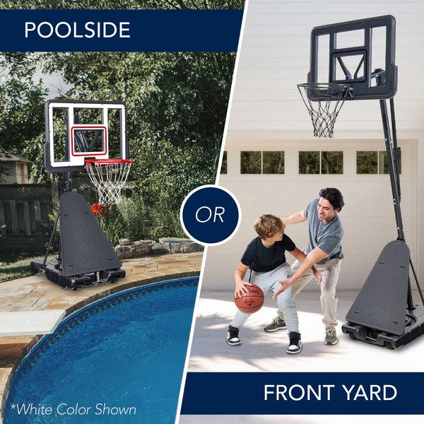 Best Choice Adjustable 4.4-10ft Basketball Hoop W/ Shatterproof Backboard Ball Return