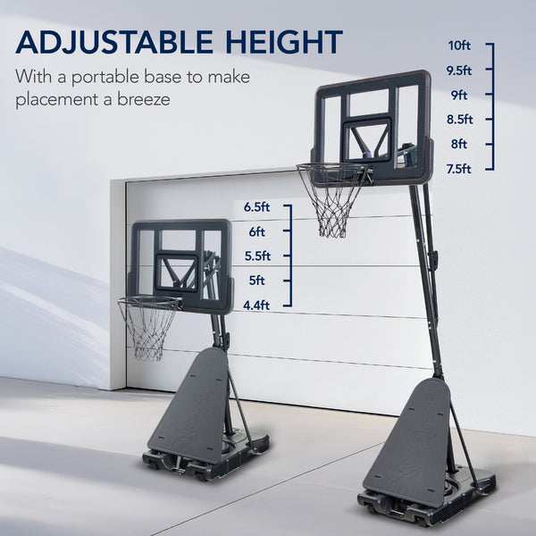 Best Choice Adjustable 4.4-10ft Basketball Hoop W/ Shatterproof Backboard Ball Return