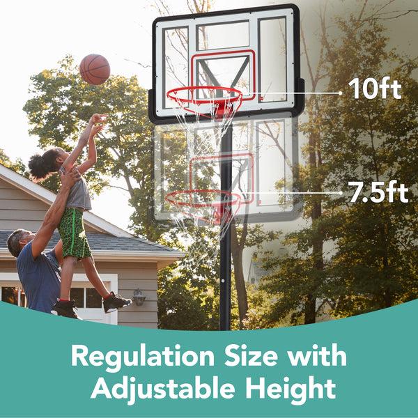 Best Choice Adjustable Regulation-Size Basketball Hoop W/ Fillable Base 2 Wheels