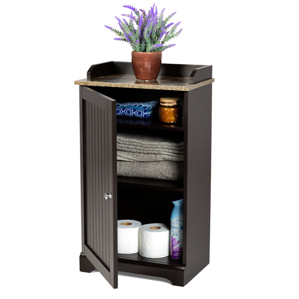 best choice Bathroom Floor Storage Cabinet w/ Versatile Door