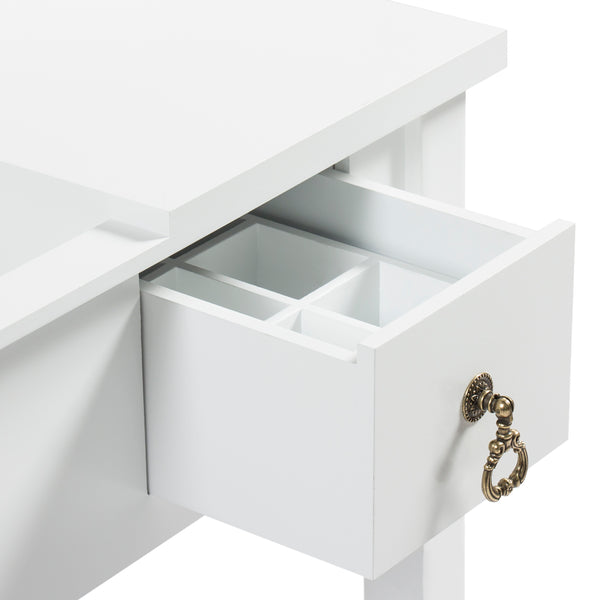 Best Choice Bathroom Vanity Table Set W/ Square Mirror Stool