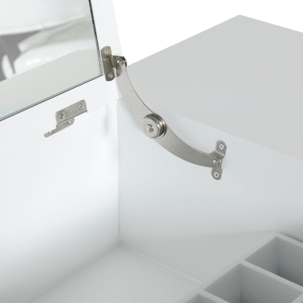 Best Choice Bathroom Vanity Table Set W/ Square Mirror Stool