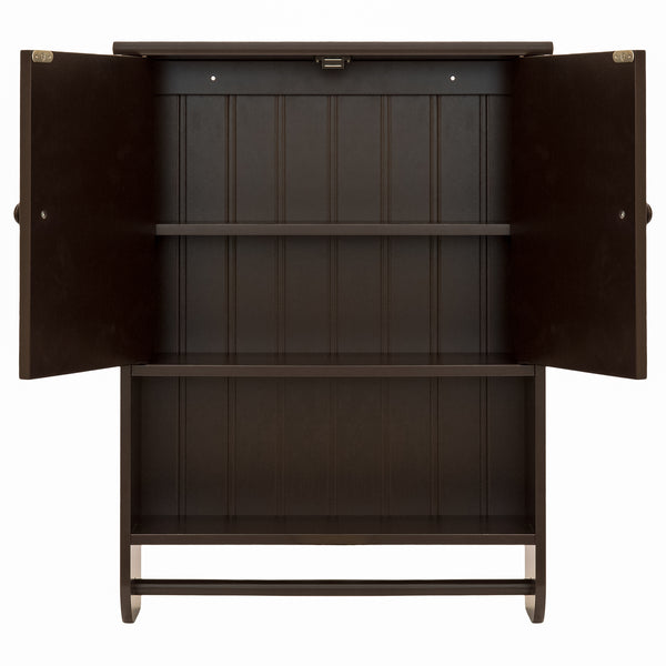 Best Choice Bathroom Wall Storage Organization Cabinet W/ Double Doors Towel Bar