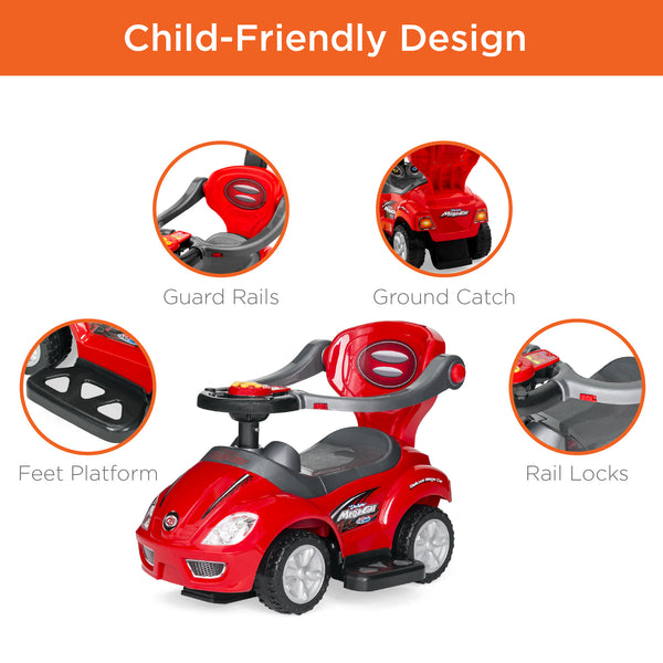 Best Choice 3-in-1 Kids Push Car W/ Handle And Horn