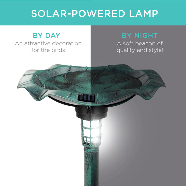 Best Choice Solar Lighted Bird Bath W/ Planter