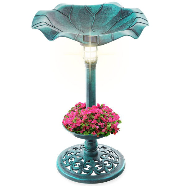 best choice Solar Lighted Bird Bath w/ Planter