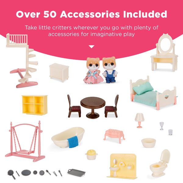 Best Choice Camper Van Playset Pretend Play Dollhouse With Tiny Critters