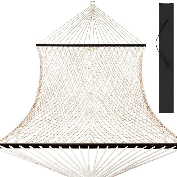 best choice Cotton Rope 2-Person Double Hammock w/ Spreader Bars Carrying Case