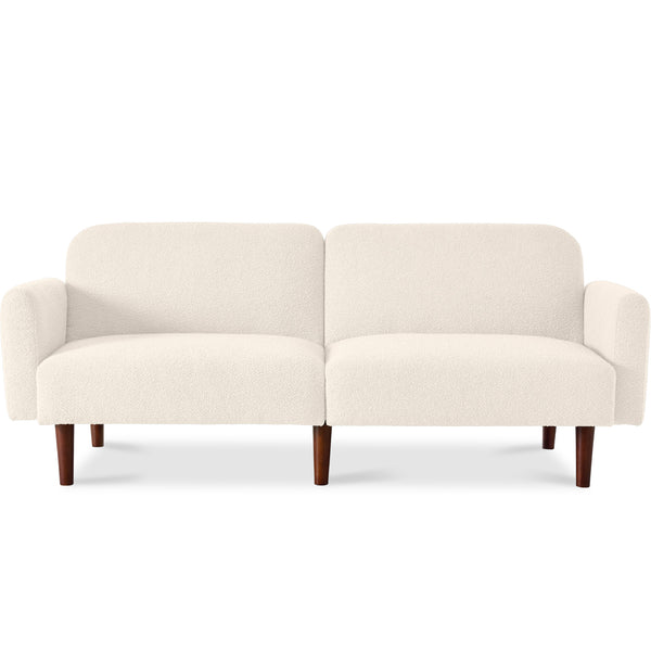 best choice Curved Convertible Futon Boucle Fabric Split-Back Sleeper Bed best choice Curved Convertible Futon Boucle Fabric Split-Back Sleeper Bed