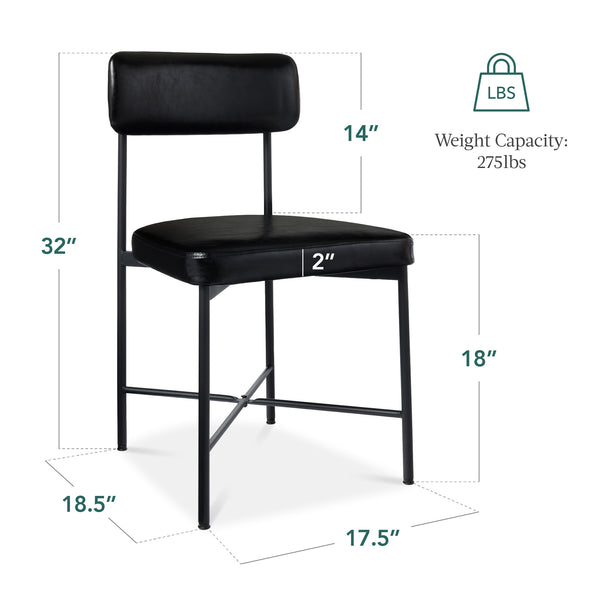 Best Choice Dining Chair Set Of 2 Faux Leather Standard Height Metal Frame