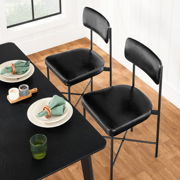 Best Choice Dining Chair Set Of 2 Faux Leather Standard Height Metal Frame
