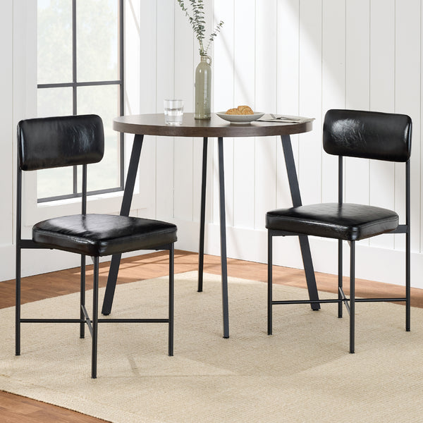 Best Choice Dining Chair Set Of 2 Faux Leather Standard Height Metal Frame