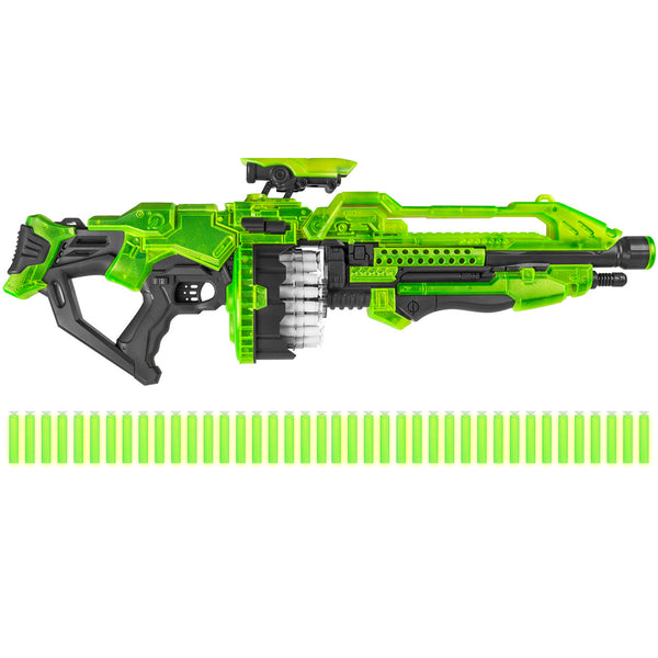 best choice Electric Foam Dart Alien Blaster Toy w/ 40 Glow-in-the-Dark Darts