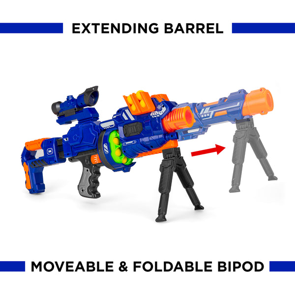 Best Choice Electric Soft Foam Ball Long-Distance Blaster Toy W/ Barrel Extension Bipod