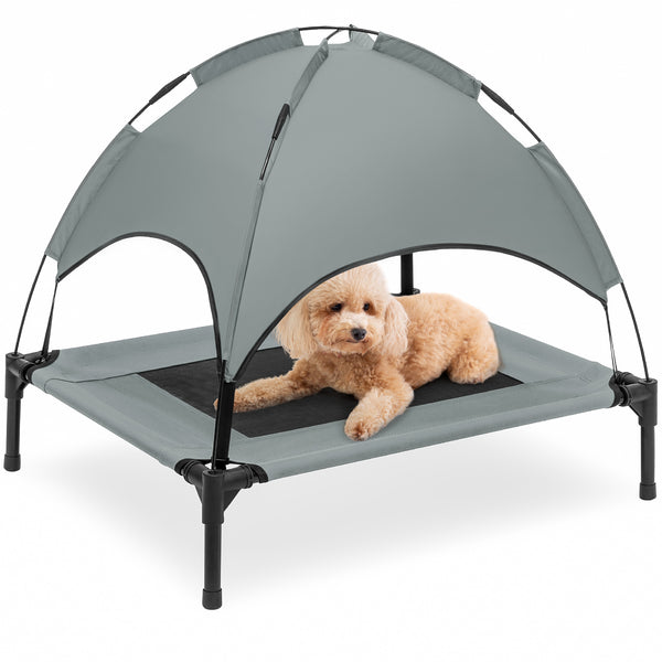 best choice Elevated Cooling Dog Bed Outdoor Pet Cot w/ Canopy Carry Bag - 30in