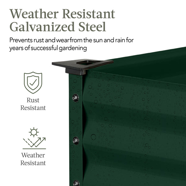 Best Choice Elevated Galvanized Metal Garden Bed W/ Corner Protectors - 48x24x30in
