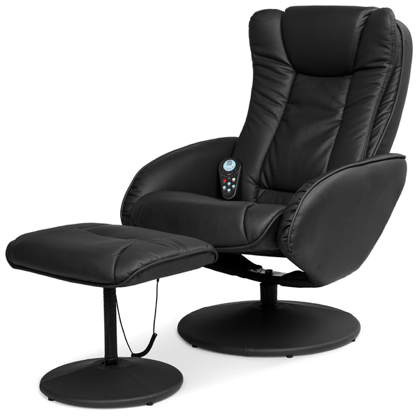 best choice Faux Leather Electric Massage Recliner Chair w/ Stool Ottoman Remote