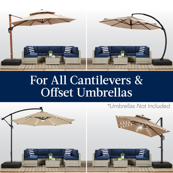 Best Choice Fillable Heavy-Duty Cantilever Umbrella Base W/ 330lb Capacity