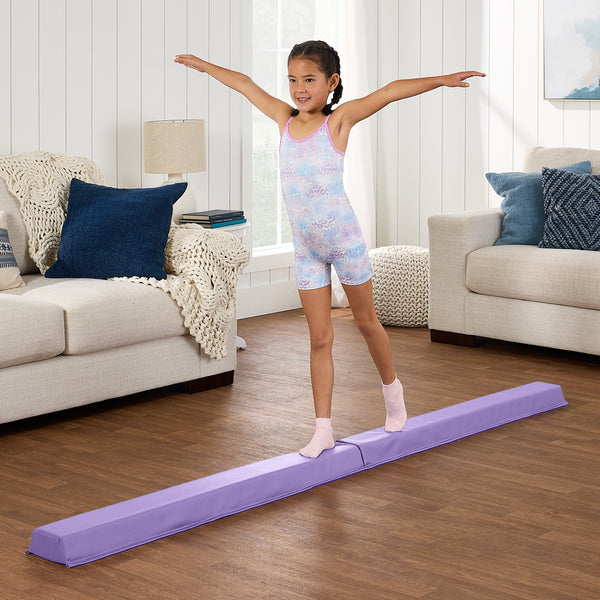 best choice Folding Floor Balance Beam for Gymnastics Practice Exercise - 8ft
