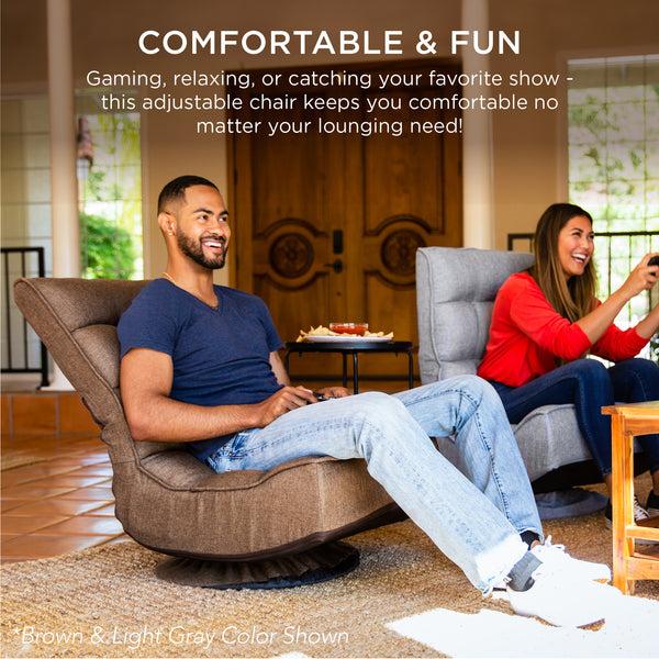 Best Choice Folding Floor Gaming Chair W/ 360-Degree Swivel 4 Adjustable Positions