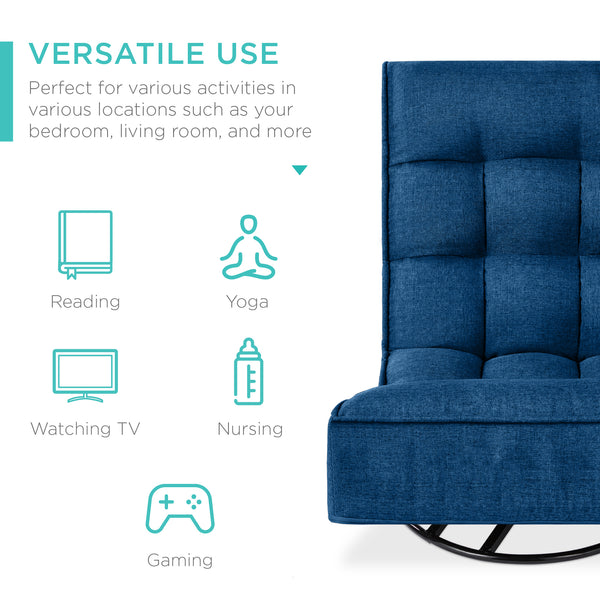 Best Choice Folding Floor Gaming Chair W/ 360-Degree Swivel 4 Adjustable Positions