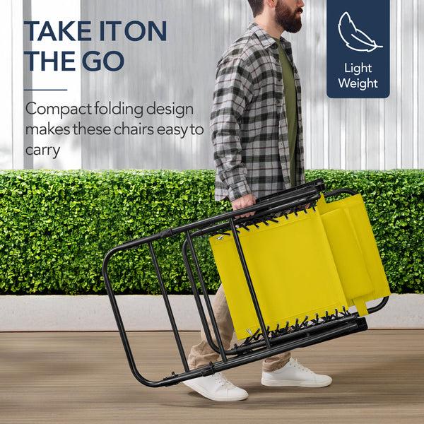 Best Choice Folding Outdoor Zero Gravity Rocking Lounge Chair W/ Headrest Pillow