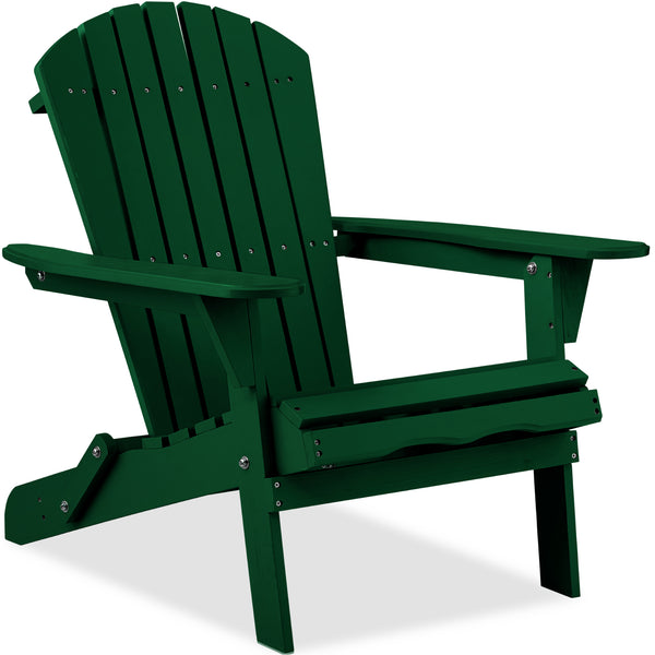 best choice Folding Wooden Adirondack Chair Accent Furniture w/ Natural Woodgrain