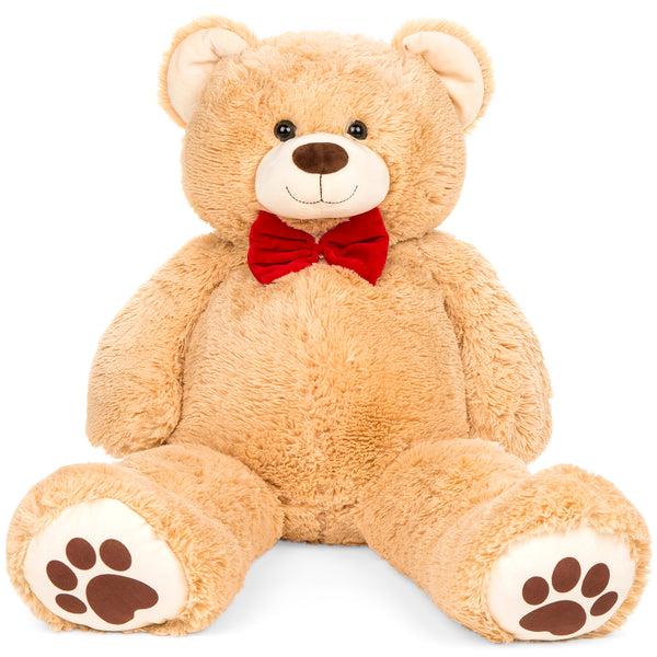best choice Giant Plush Teddy Bear Stuffed Animal w/ Bow Tie Paw Prints - 35in