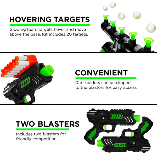 Best Choice Glow-in-the-Dark Floating Target & Blaster Set W/ 24 Darts 20 Targets