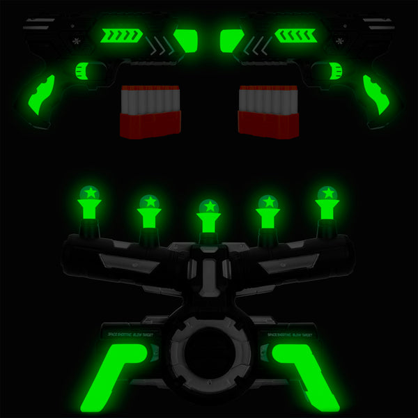 Best Choice Glow-in-the-Dark Floating Target & Blaster Set W/ 24 Darts 20 Targets
