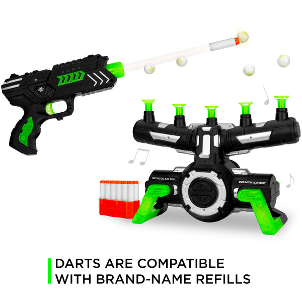 Best Choice Glow-in-the-Dark Floating Target & Blaster Set W/ 24 Darts 20 Targets
