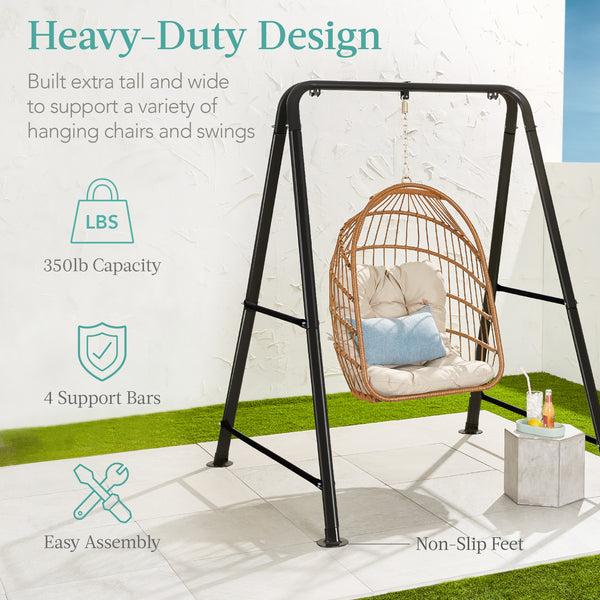 Best Choice Heavy Duty Hammock Chair Stand W/ Hanging Hardware 47in Chain - 75in