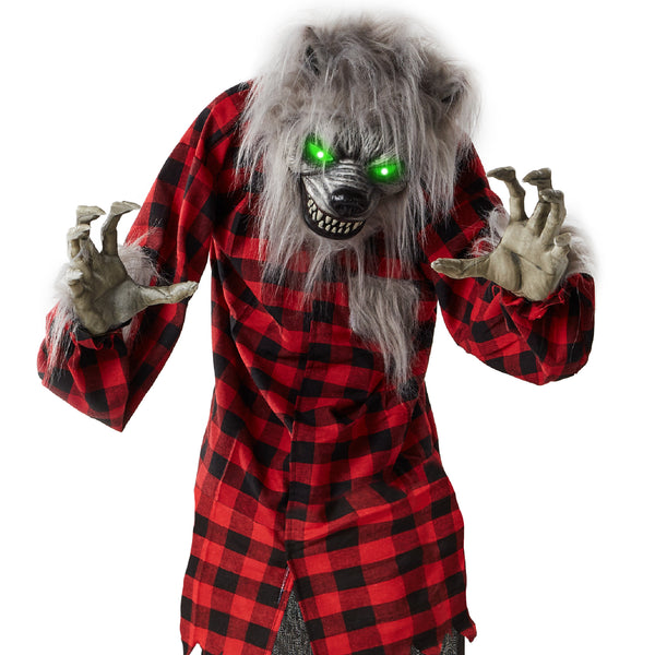 best choice Howling Hudson Standing Animatronic Werewolf w/ Sounds LED Eyes - 5ft