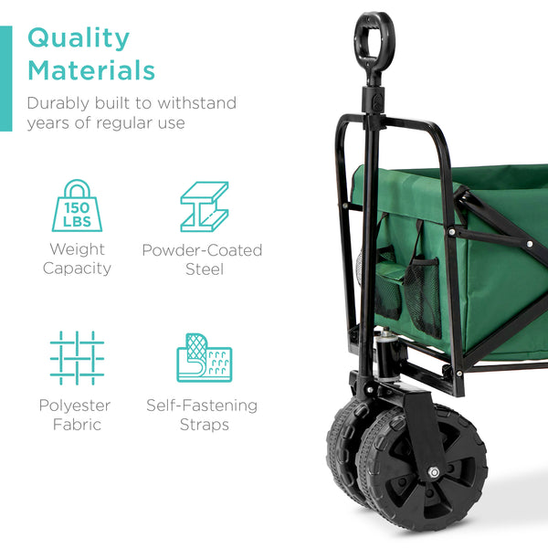 Best Choice Indoor Outdoor Utility Cart W/ 360-Degree Wheels Adjustable Handle - 36in