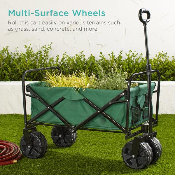Best Choice Indoor Outdoor Utility Cart W/ 360-Degree Wheels Adjustable Handle - 36in