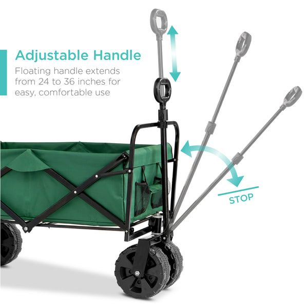Best Choice Indoor Outdoor Utility Cart W/ 360-Degree Wheels Adjustable Handle - 36in