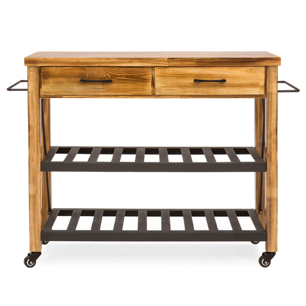 Best Choice Industrial Kitchen Cart W/ Lockable Wheels - Natural