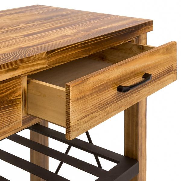 Best Choice Industrial Kitchen Cart W/ Lockable Wheels - Natural