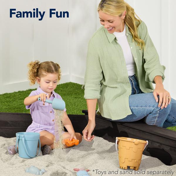 Best Choice Kid's Wooden Octagonal Sandbox W/ Sand Cover 4 Reinforced Benches 8 Seats