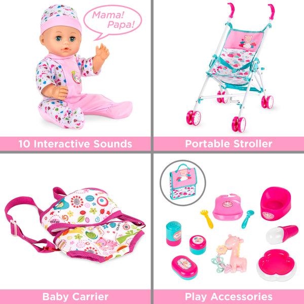 Best Choice Kids 15-Piece 13.5in Newborn Baby Doll Role Play Playset W/ Accessories