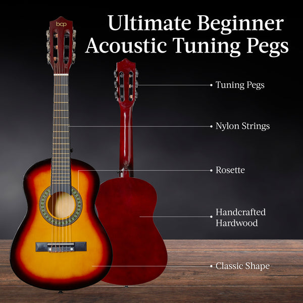 Best Choice Kids Acoustic Guitar Beginner Starter Kit W/ Carrying Case - 30in
