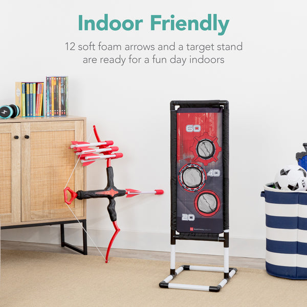 Best Choice Kids Bow & Arrow Set Children's Play Archery Toy W/ Target Stand