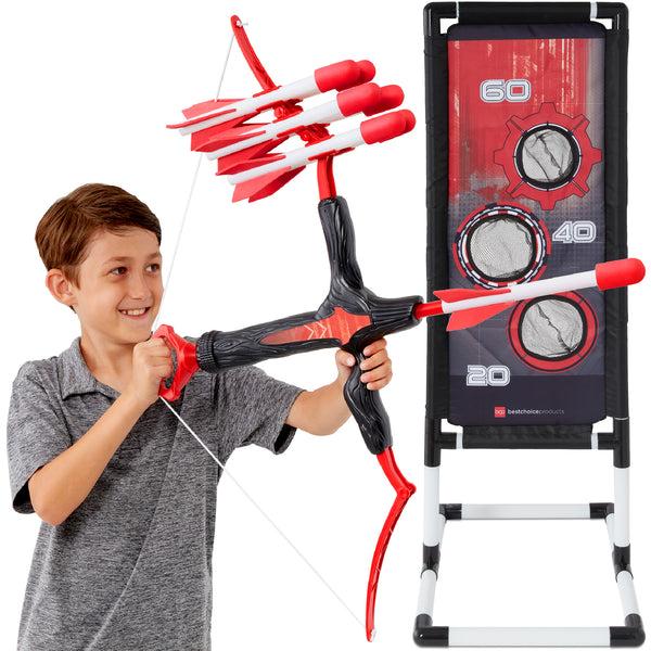 best choice Kids Bow & Arrow Set Children's Play Archery Toy w/ Target Stand