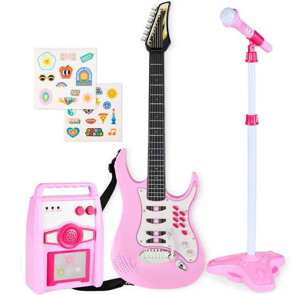 best choice Kids Electric Guitar Toy Play Set w/ 6 Songs Microphone Amp